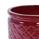 3 Pieces Ceramic Flowerpot Set, Bean Paste Red by HouseOfZazla