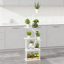White S-Shaped Plant Stand, 8 Tier Plant Shelf