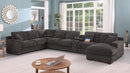 Celine - Corner Sectional Sofa With Right Facing Chaise, Cupholders, And Charging Ports - Gray by HouseOfZazla