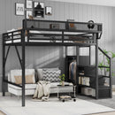 Loft Bed With Storage Shelves, Wardrobe