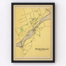 Vintage Map of Machias, Maine 1894