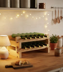Stackable Wood Wine Rack Customizable for Growing Bottle Collection, Small and Space Saving Holds 12 Bottles by Wine Racks