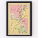 Vintage Map of Augusta, Maine 1894
