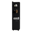 Corner Cabinet Tall With 3 Tier Shelf And 2 Door - Black by HouseOfZazla