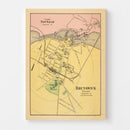 Vintage Map of Brunswick, Maine 1894