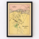 Vintage Map of Brunswick, Maine 1894