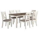Ebers - 7 Dining Set With 2 Tone Upholstered Chairs - Vanilla White by HouseOfZazla