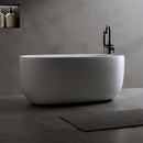 Independent Solid Surface Resin Stone Bathtub, A Modern Designed Independent Bathtub With Pop-Up Drainage And Overflow Pipes, Suitable For Small Households - Matte White by HouseOfZazla