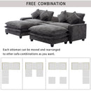 Modern Sectional Sofa With Removable Ottomans, USB Ports by HouseOfZazla