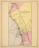 Vintage Map of Ellsworth, Maine 1894