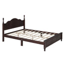 3-Pieces Bedroom Sets,Queen Size Wood Platform Bed and Two Nightstands-Dark Walnut