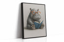 Baby Hippo Reading with Glasses