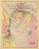 Vintage Map of Calais, Maine 1894