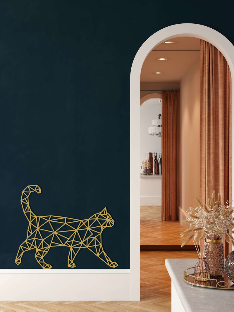 Geometric Cat Metal Wall Art