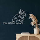 Geometric Cat Metal Wall Art