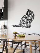 Geometric Cat Metal Wall Art