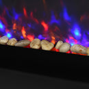 36" 1500W Electric Wall-Mounted Fireplace with Flame Effect, 7 Color Background Light and Side Light, Black