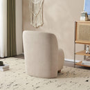 Modern Low Back Accent Chair, Upholstered Armless Living Room Chairs, Round Pine Wood Feet, for Small Living Spaces, Living Room, Bedroom, Balcony, Office, Reading Nook, Khaki