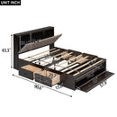 Platform Bed With Storage Headboard, Shoe Rack And 4 Drawers