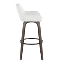 Daniella - Contemporary Fixed Height, Barstool With Swivel With Round Footrest (Set of 2) by HouseOfZazla