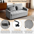 56.9' Loveseat Sofa Pull-out Sofa Bed Sleeper Sofa with a Reversible Backrest Cushion, Side Pockets, Two USB Ports and a Phone Holder for Living Room, Grey