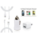 Car & Wall Charger + 2 Cables for iPhone 5/ iTouch 5/ iPod Nano 7
