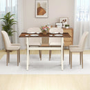 Modern Dining Table Wooden Kitchen Table with X-shaped Frame-White by LJGDeals