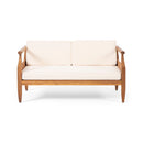 Aston - 2 Piece Wood Outdoor Patio Conversation Seating Set With Cushions