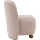 Modern Low Back Accent Chair, Upholstered Armless Living Room Chairs, Round Pine Wood Feet, for Small Living Spaces, Living Room, Bedroom, Balcony, Office, Reading Nook, Khaki