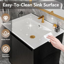 Bathroom Vanity With Ceramic Sink, Floor-Standing Design, Soft-Closing Drawers