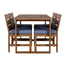 U_STYLE Farmhouse 5-Piece Outdoor Patio Dining Set with Adjustable Legs by HouseOfZazla