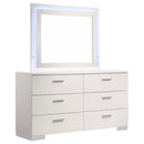 Dulcey - 6 Drawer Dresser With LED Mirror - Gloss White by HouseOfZazla