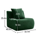 Armless Sofa With Pillow Teddy Fabric - Green