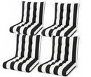 Outdoor Chair Cushions Set of 8 - Black/White Striped