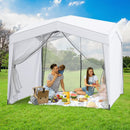Pop up Canopy Tent wiht 4 Sidewalls Mesh Netting Wheeled Bag-White by LJGDeals