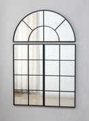 Large Arched Wall Mirror With 3 Separate Sections - Black by Unique Piece Furniture