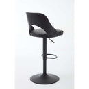 Bar Stools Set of 2 Modern Black PU Counter Height Barstool, High Padded Swivel Adjustable Barstools with Back for Bar Counter and Kitchen Island