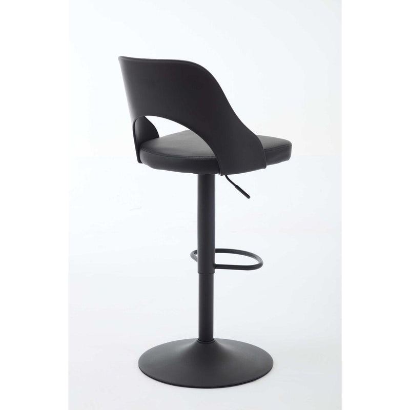 Bar Stools Set of 2 Modern Black PU Counter Height Barstool, High Padded Swivel Adjustable Barstools with Back for Bar Counter and Kitchen Island