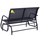 2-Person Outdoor Glider Bench, Patio Double Swing Rocking Chair Loveseat w/ Powder Coated Steel Frame for Backyard Garden Porch, Black