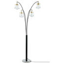 Marcos - Hanging Crystal Arc Tree Floor Lamp With Sculptural Frame - Black by HouseOfZazla