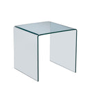 Tempered Bent Glass Sidetable, Transparent End Table, Sofa Table, Premium Glass, Multi Purpose Design - Transparent by HouseOfZazla