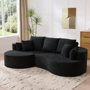 106 in. 2-Piece Fabric Cloud Curved Sectional Boucle Sofa with Chaise Lounge by HouseOfZazla