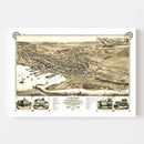 Vintage Map of Nantucket, Massachusetts 1881