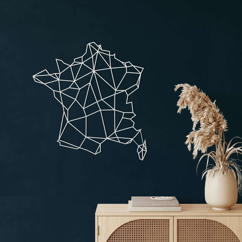 France Map Metal Wall Art