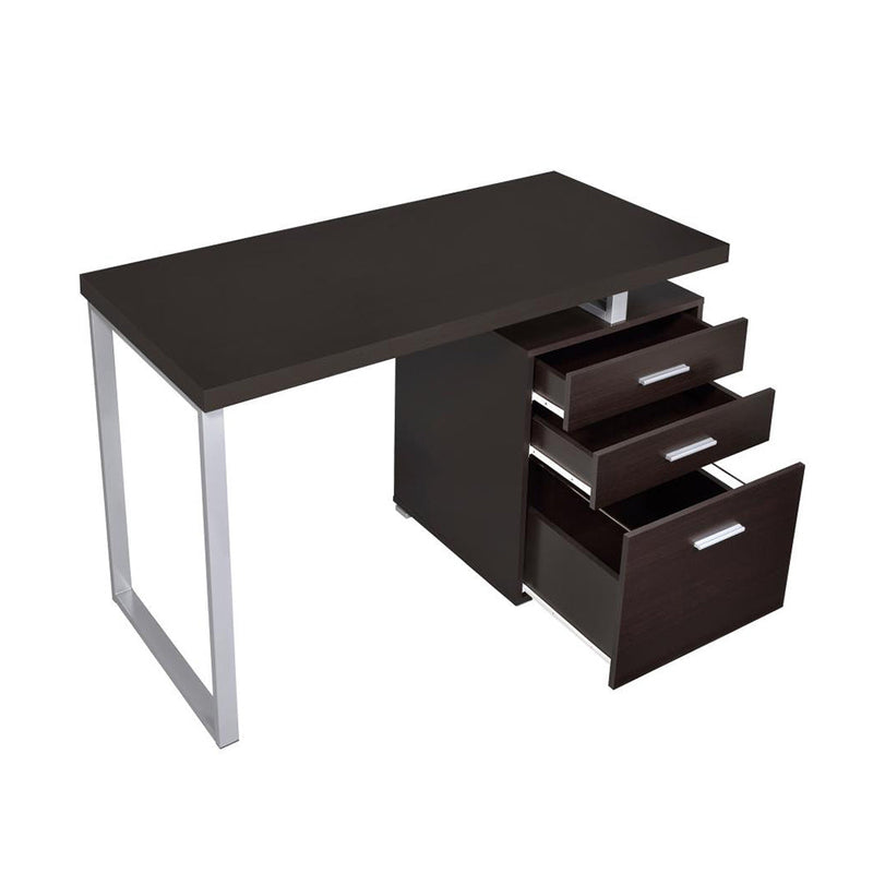 3-Drawer Office Desk in Cappuccino Finish