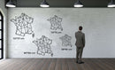 France Map Metal Wall Art