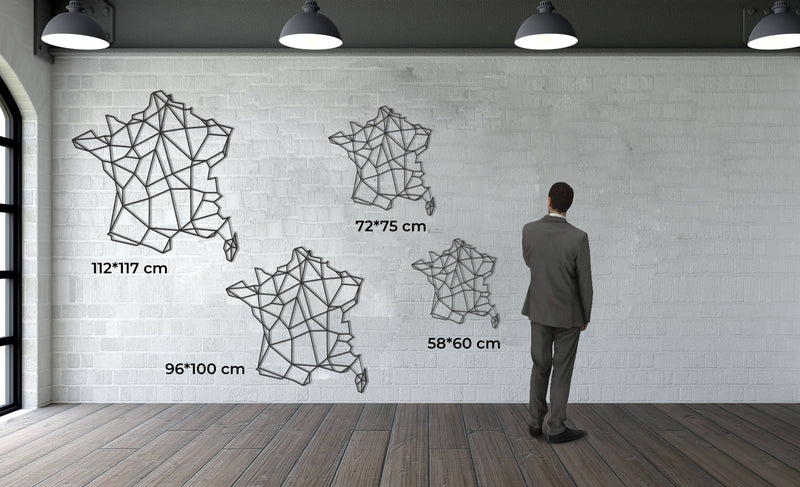 France Map Metal Wall Art