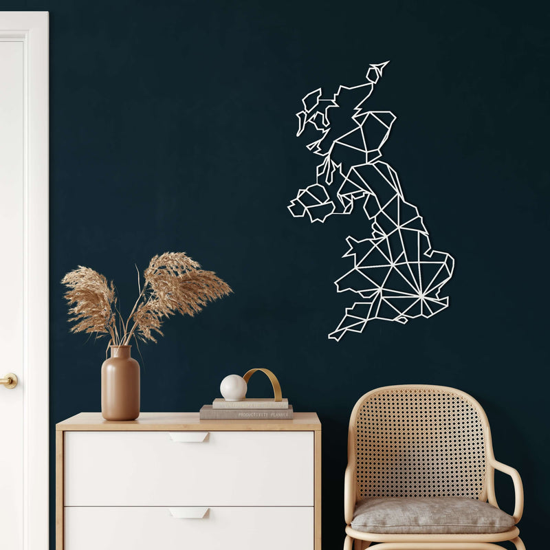 England Map Metal Wall Art
