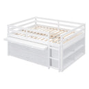 Loft Bed With Retractable Writing Desk And 4 Drawers, With Lateral Portable Desk And Shelves by HouseOfZazla