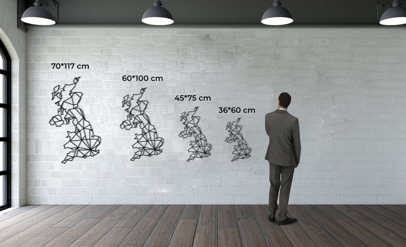 England Map Metal Wall Art